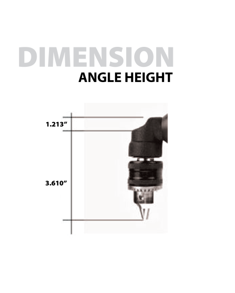 Master Palm 28490 Industrial 1/2" Keyed Jacobs Chuck 90-Degree Angle Pneumatic Air Drill – Low Profile Right Angle, 500 RPM