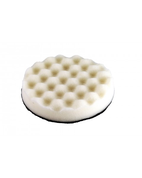 Master Palm Hook and Loop White Waffle Foam Pad Buffer Sponge - Set of 3 Pieces - Pneumatic Air Polisher Accessory, 2 inch