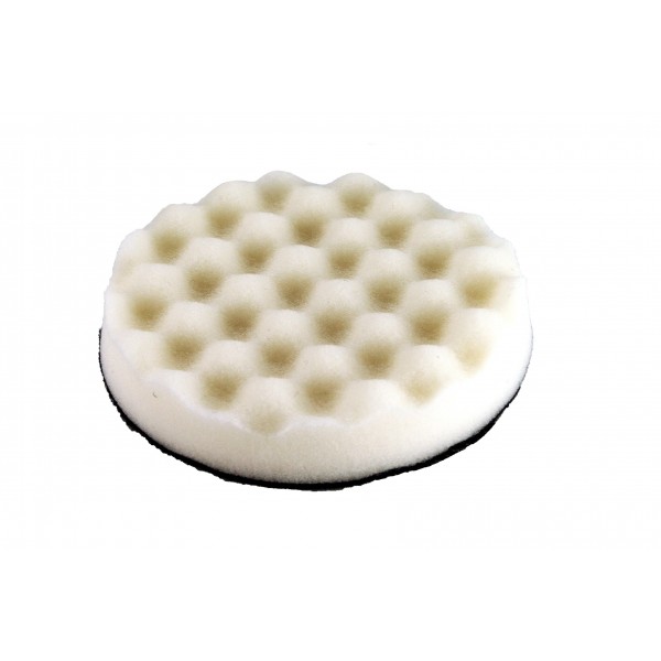 Hook and Loop White Waffle Foam Pad Buffer Sponge - Set of 3 Pieces - Air Polisher Accessory, 2 inch