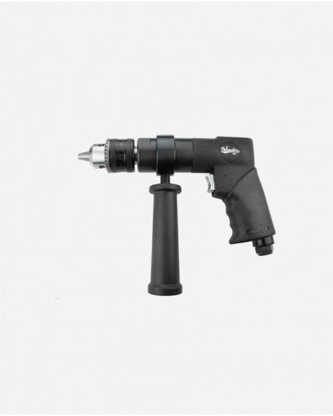 Heavy Duty 1/2"  Pistol Grip Jacobs Keyed Chuck Air Drill, 800 Rpm, Side Handle