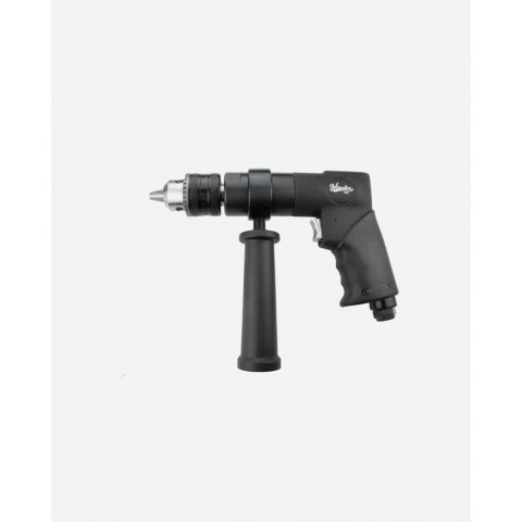 Heavy Duty 1/2" Keyed Pistol Grip Air Drill, 500 Rpm, Side Handle