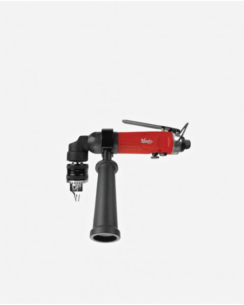 Master Palm 28490 Industrial 1/2" Keyed Jacobs Chuck 90-Degree Angle Pneumatic Air Drill – Low Profile Right Angle, 500 RPM