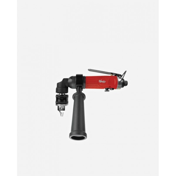 Industrial 1/2 inch reversible right angle air drill, 1700RPM, with a detachable side handle