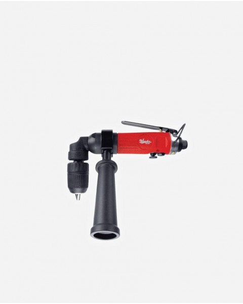 Master Palm MPT-28490K Industrial 1/2"  Right Angle Pneumatic Air Drill, Jacobs Quick Change Chuck With Side Handle, Low Profile 90 Degree Angle, 500 Rpm