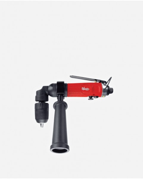 Master Palm  28500K Industrial 3/8 inch 90 Degree right Angle Pneumatic Air Drill Reversible with Quick Change Chuck and side Handle, 1700RPM