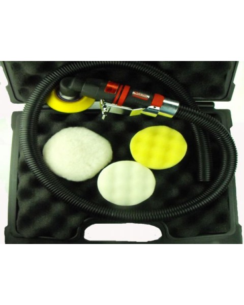 Master Palm 3"  Pad Low Profile Right Angle Mini Pneumatic Air Polisher Set, 4000 Rpm